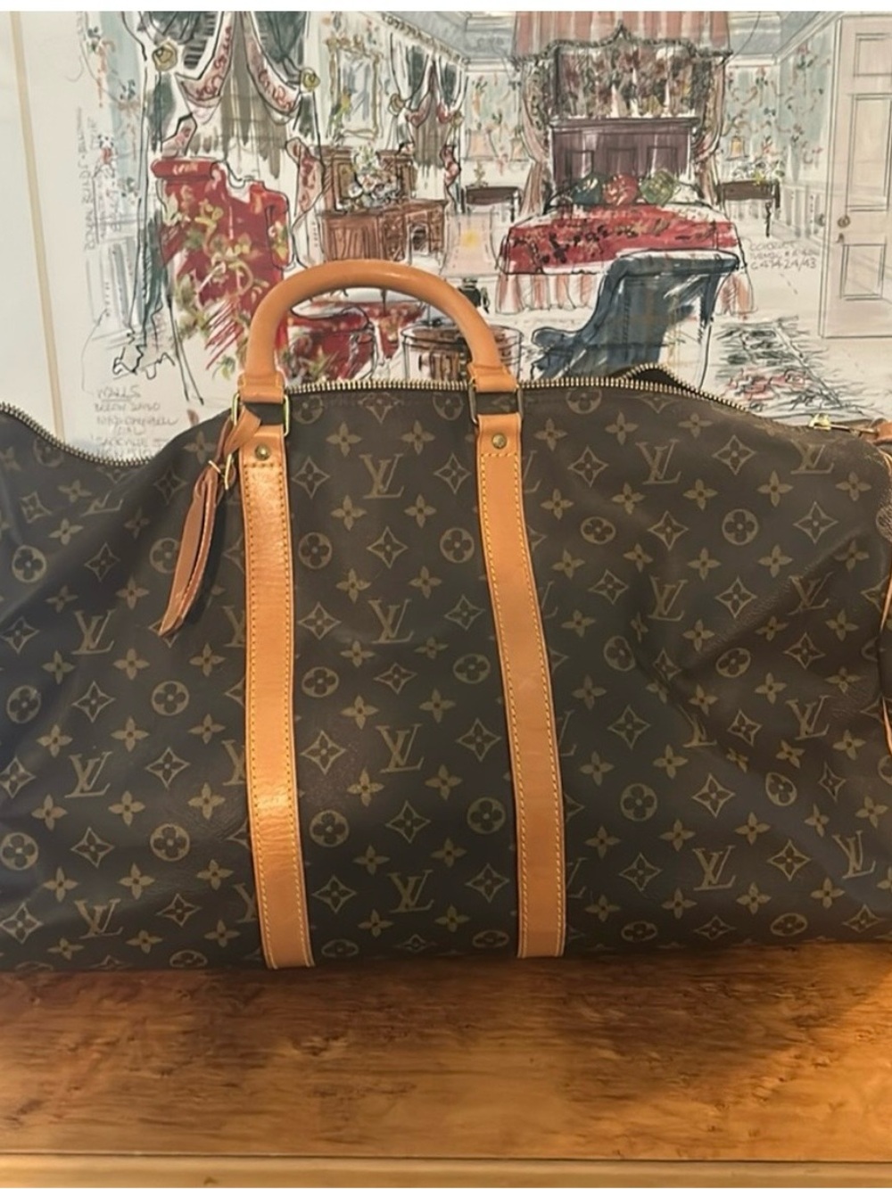 Louis Vuitton Monogram Canvas Travel Duffel in Brown and Tan